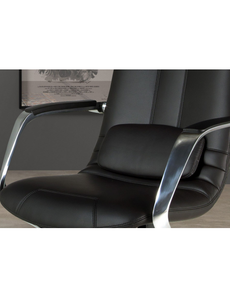 kontorstol med armlæn læder sort erhvervsindretning kontorindretning kontormøbler