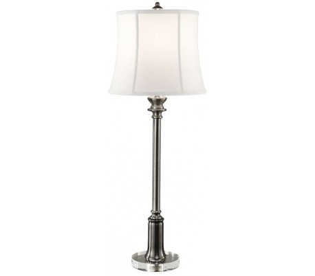 Se Stateroom Bordlampe H81,3 cm 1 x E27 - Antik nikkel/Hvid hos Lepong.dk