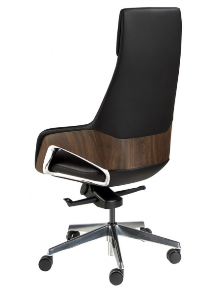 kontorstol med armlæn læder sort erhvervsindretning kontorindretning kontormøbler