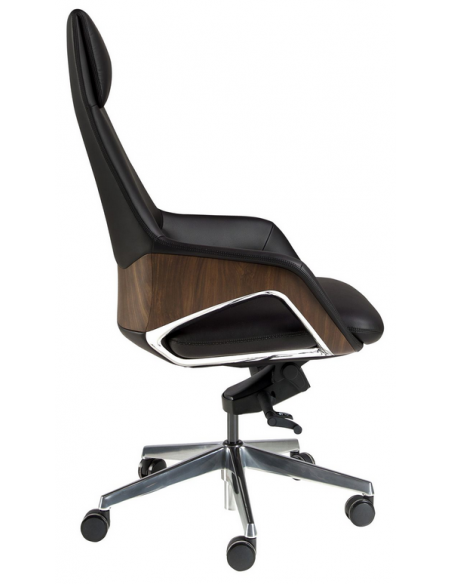 kontorstol med armlæn læder sort erhvervsindretning kontorindretning kontormøbler