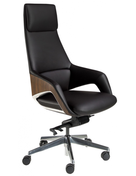 kontorstol med armlæn læder sort erhvervsindretning kontorindretning kontormøbler
