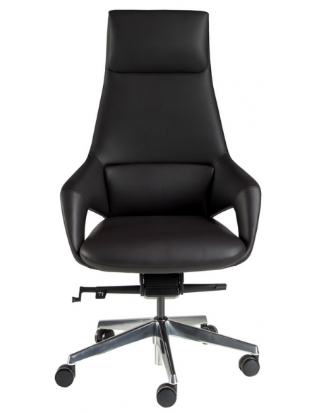 kontorstol med armlæn læder sort erhvervsindretning kontorindretning kontormøbler