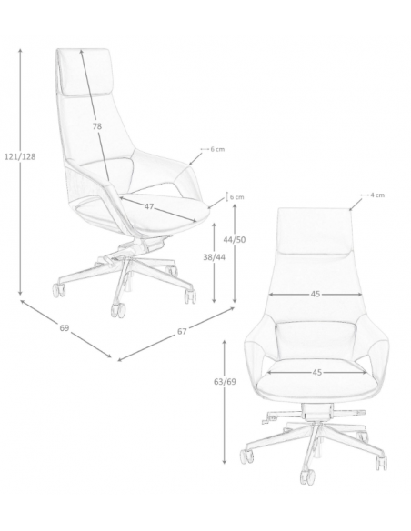 kontorstol med armlæn læder sort erhvervsindretning kontorindretning kontormøbler