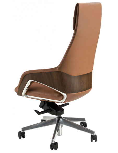 kontorstol med armlæn læder brun erhvervsindretning kontorindretning kontormøbler
