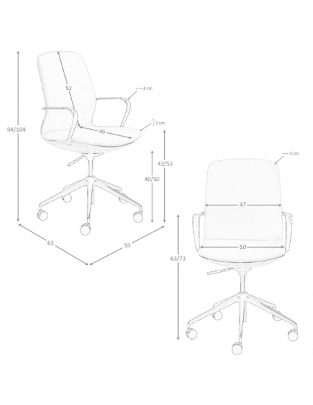 kontorstol med armlæn læder brun erhvervsindretning kontorindretning kontormøbler