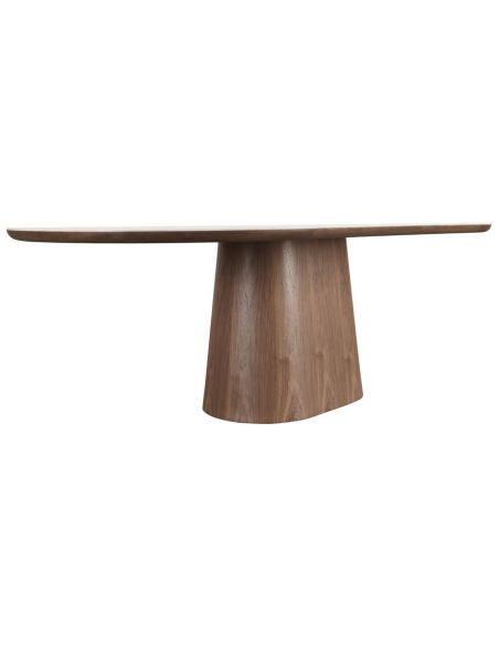 ovalt spisebord træ valnød sten keramik porcelæn marmor