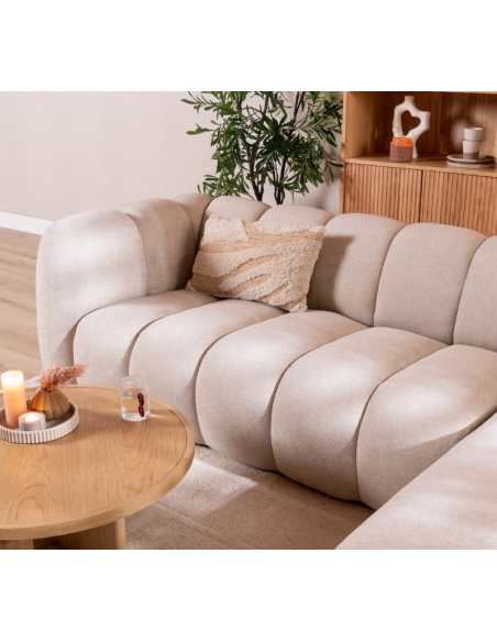 chaiselongsofa chaiselong sofa højrevendt stof beige