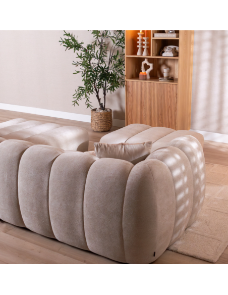 chaiselongsofa chaiselong sofa højrevendt stof beige