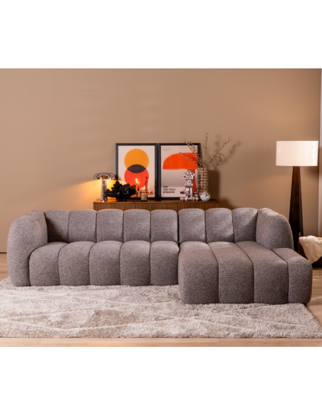 chaiselongsofa chaiselong sofa højrevendt stof bouclé