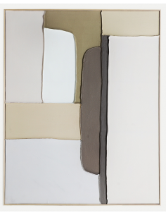 abstrakt billede motiv maleri stof tekstil træ rustikt moderne design ramme