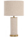 JOLINE Bordlampe i jern og linned H61 x Ø35 cm 1 x E27 - Messing/Beige