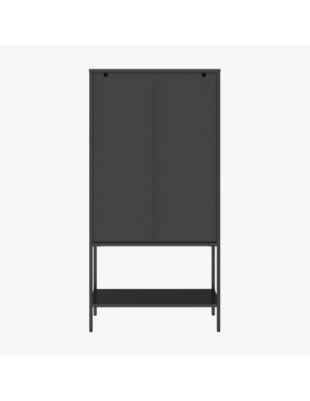 vitrineskab vitrine sort metal lavt