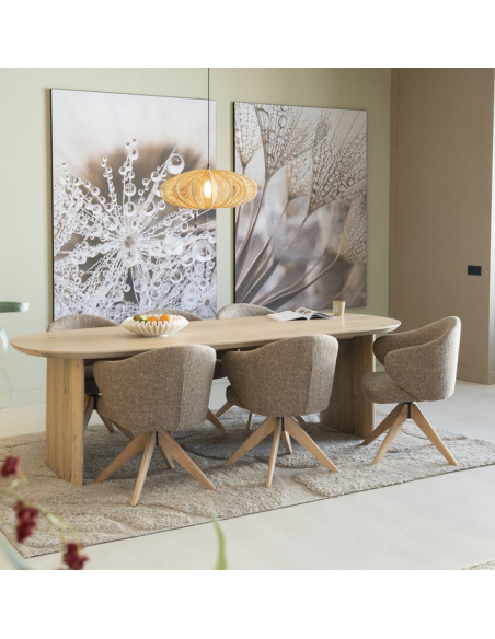 spisebordsstol med armlæn og drejefod drejefunktion eg egetræ træ moderne nordisk design skandinavisk