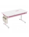 Hæve-/Sænke skrivebord til børn i stål og møbelplade - Hvid/Pink