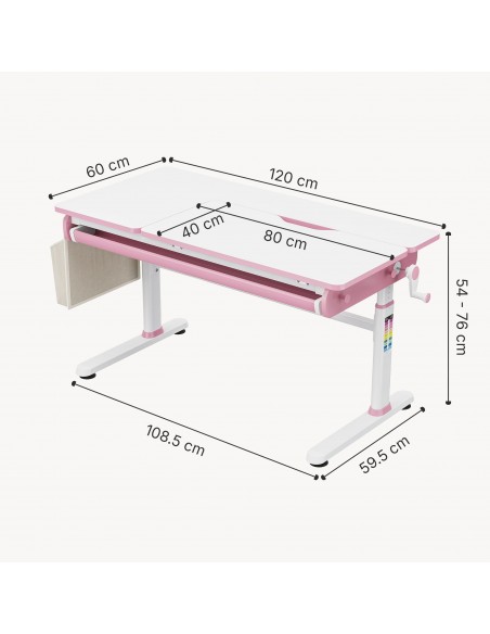 hæve sænke skrivebord computerbord børn børneværelse indretning