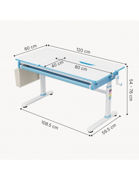 hæve sænke skrivebord computerbord børn børneværelse indretning