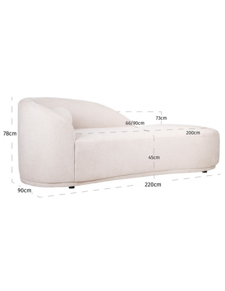 daybed sofa chaiselong creme beige stof moderne design