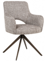 GIVERVA Spisebordsstol med armlæn og drejefod i polyester H90 cm - Bronze/Meleret tweed