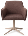 HOFU Spisebordsstol med armlæn og drejefod i stål og polyester H83 cm - Beige/Brun