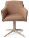 HOFU Spisebordsstol med armlæn og drejefod i stål og polyester H83 cm - Beige/Lys brun