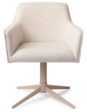 HOFU Spisebordsstol med armlæn og drejefod i stål og polyester H83 cm - Beige/Creme