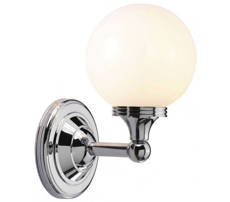 Se Austen Badeværelseslampe i messing og glas H24 cm 1 x G9 LED - Poleret krom/Hvid hos Lepong.dk