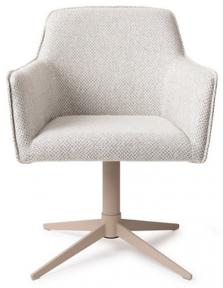 spisebordsstol med armlæn og drejefod drej drejefunktion stof moderne design