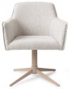 HOFU Spisebordsstol med armlæn og drejefod i stål og polyester H83 cm - Beige/Lysegrå