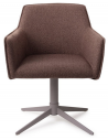 HOFU Spisebordsstol med armlæn og drejefod i stål og polyester H83 cm - Grå/Brun