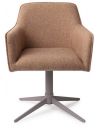 HOFU Spisebordsstol med armlæn og drejefod i stål og polyester H83 cm - Grå/Lys brun