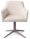 HOFU Spisebordsstol med armlæn og drejefod i stål og polyester H83 cm - Grå/Creme