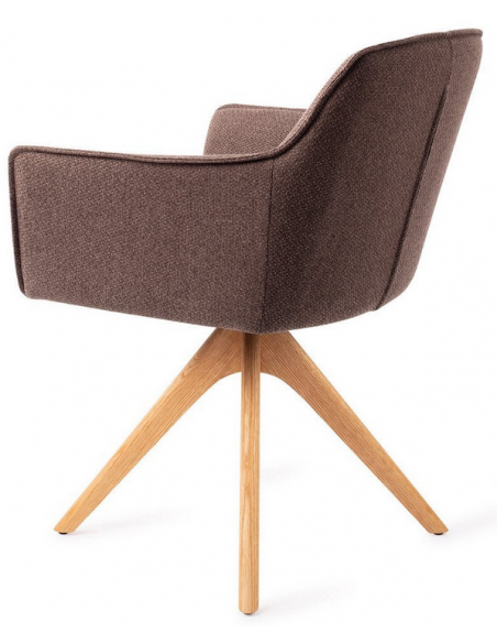 spisebordsstol med armlæn og drejefod drej drejefunktion stof moderne design eg egetræ træ