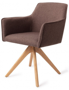 spisebordsstol med armlæn og drejefod drej drejefunktion stof moderne design eg egetræ træ 2