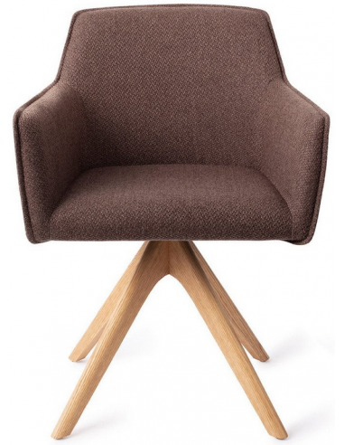 spisebordsstol med armlæn og drejefod drej drejefunktion stof moderne design eg egetræ træ