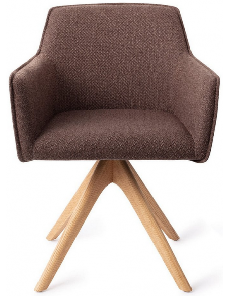 spisebordsstol med armlæn og drejefod drej drejefunktion stof moderne design eg egetræ træ