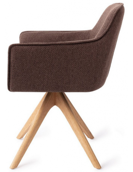 spisebordsstol med armlæn og drejefod drej drejefunktion stof moderne design eg egetræ træ