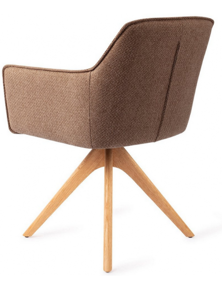 spisebordsstol med armlæn og drejefod drej drejefunktion stof moderne design eg egetræ træ