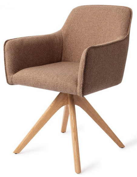 spisebordsstol med armlæn og drejefod drej drejefunktion stof moderne design eg egetræ træ