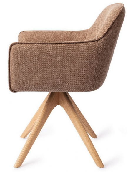 spisebordsstol med armlæn og drejefod drej drejefunktion stof moderne design eg egetræ træ