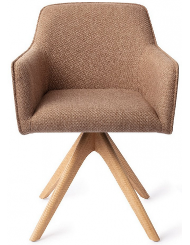 spisebordsstol med armlæn og drejefod drej drejefunktion stof moderne design eg egetræ træ