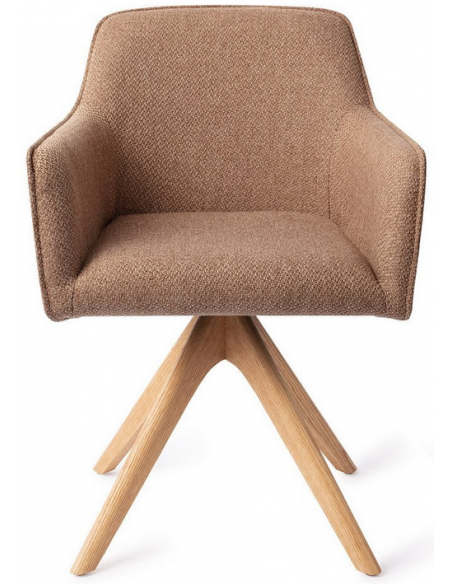 spisebordsstol med armlæn og drejefod drej drejefunktion stof moderne design eg egetræ træ