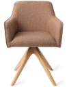 HOFU Spisebordsstol med armlæn og drejefod i egetræ og polyester H83 cm - Eg/Lys brun