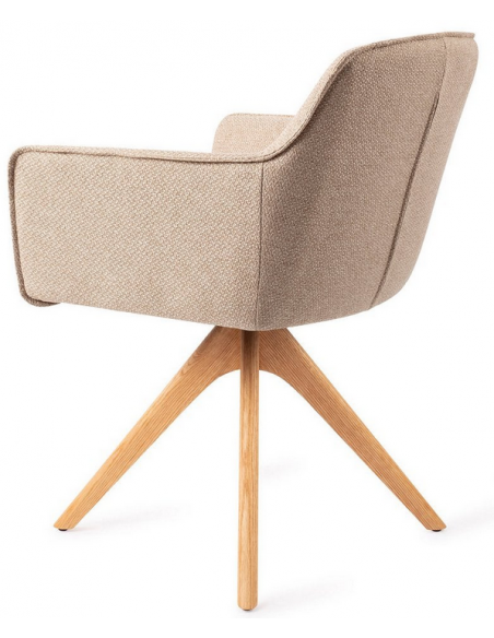 spisebordsstol med armlæn og drejefod drej drejefunktion stof moderne design eg egetræ træ