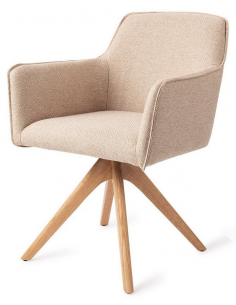 spisebordsstol med armlæn og drejefod drej drejefunktion stof moderne design eg egetræ træ 2