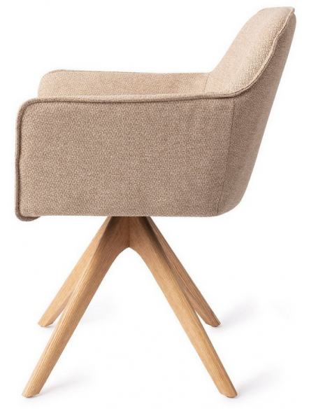 spisebordsstol med armlæn og drejefod drej drejefunktion stof moderne design eg egetræ træ