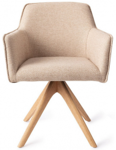 spisebordsstol med armlæn og drejefod drej drejefunktion stof moderne design eg egetræ træ