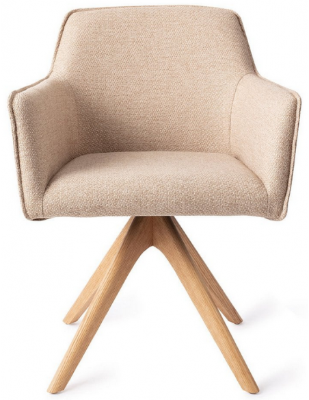 spisebordsstol med armlæn og drejefod drej drejefunktion stof moderne design eg egetræ træ