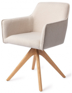 spisebordsstol med armlæn og drejefod drej drejefunktion stof moderne design eg egetræ træ 2