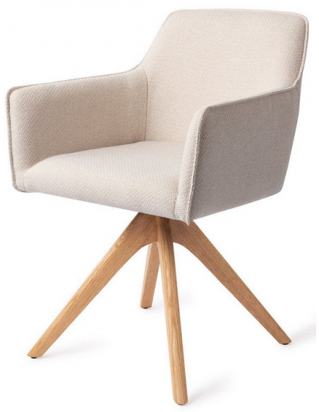 spisebordsstol med armlæn og drejefod drej drejefunktion stof moderne design eg egetræ træ