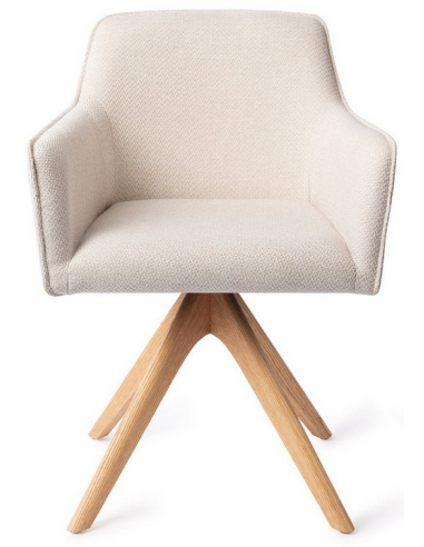 spisebordsstol med armlæn og drejefod drej drejefunktion stof moderne design eg egetræ træ